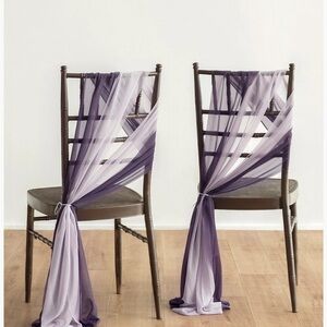 Ling’s Moments Purple and Lavendar Chair Decorations